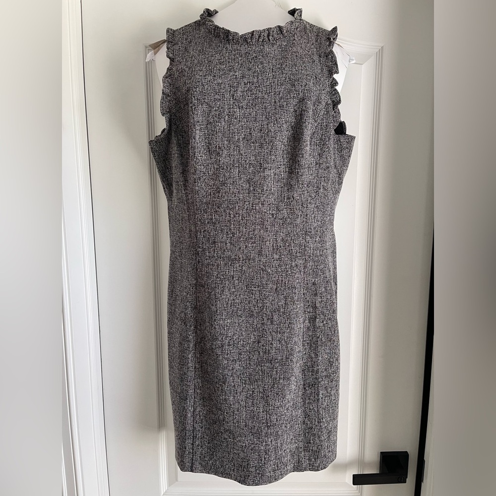 LOFT Gray Halter Neck Sheath Dress